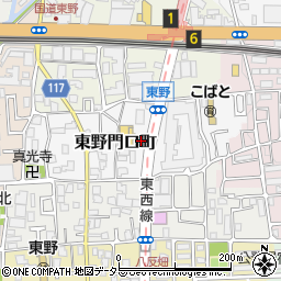 京都府京都市山科区東野門口町周辺の地図