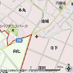 愛知県岡崎市小針町寺下周辺の地図