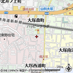 京都府京都市山科区大塚西浦町3周辺の地図