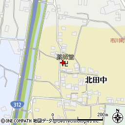 兵庫県神崎郡市川町北田中87周辺の地図