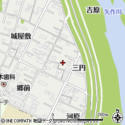 愛知県岡崎市森越町三円周辺の地図