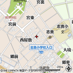 愛知県安城市尾崎町市場屋敷周辺の地図
