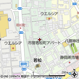静岡県静岡市葵区若松町16周辺の地図