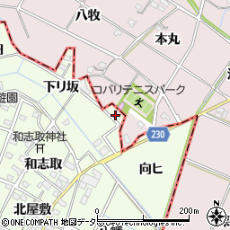 愛知県安城市柿碕町下リ坂周辺の地図