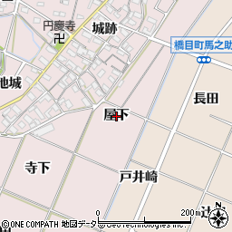 愛知県岡崎市小針町（屋下）周辺の地図