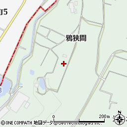 愛知県知多郡東浦町緒川鴉狭間周辺の地図