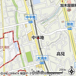 愛知県東海市加木屋町中平地周辺の地図