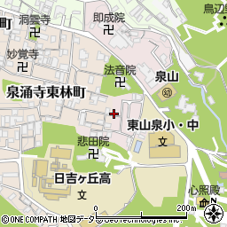 京都府京都市東山区泉涌寺山内町1-30周辺の地図