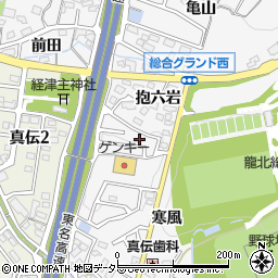 愛知県岡崎市真伝町抱六岩37周辺の地図