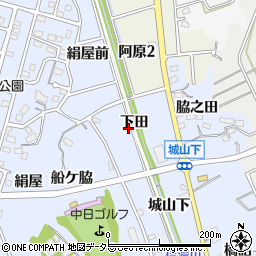 愛知県知多市佐布里下田周辺の地図