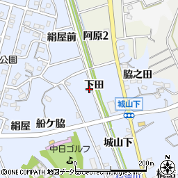 愛知県知多市佐布里（下田）周辺の地図
