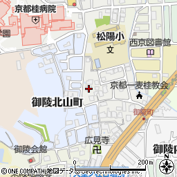 京都府京都市西京区御陵北山下町周辺の地図