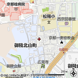 京都府京都市西京区御陵北山下町周辺の地図