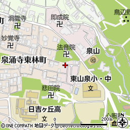 京都府京都市東山区泉涌寺山内町1-22周辺の地図