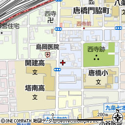 京都府京都市南区唐橋西寺町26周辺の地図