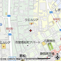 静岡県静岡市葵区若松町13周辺の地図