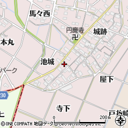 愛知県岡崎市小針町城跡34周辺の地図