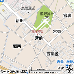 愛知県安城市尾崎町宮前周辺の地図