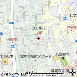 静岡県静岡市葵区若松町12周辺の地図