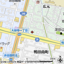 ファミリーマート岡崎鴨田広元店周辺の地図