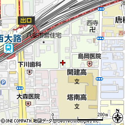 京都府京都市南区唐橋平垣町21周辺の地図