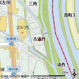 愛知県知多郡東浦町緒川古流作周辺の地図