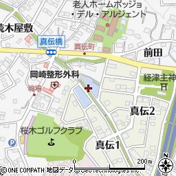 愛知県岡崎市真伝2丁目6周辺の地図