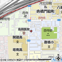 京都府京都市南区唐橋西寺町周辺の地図