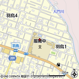 静岡市立服織中学校周辺の地図