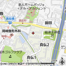 愛知県岡崎市真伝2丁目7-2周辺の地図