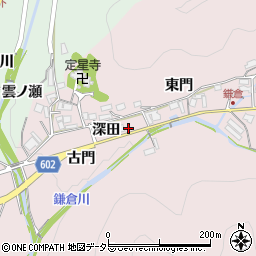 兵庫県川辺郡猪名川町鎌倉深田周辺の地図