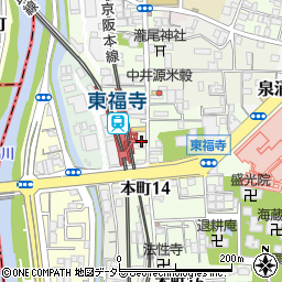 クレヨン東福寺店周辺の地図