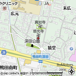 愛知県岡崎市鴨田町郷前28周辺の地図