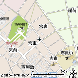 愛知県安城市尾崎町宮東周辺の地図