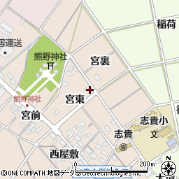 愛知県安城市尾崎町（宮東）周辺の地図