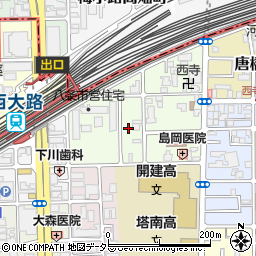 京都府京都市南区唐橋平垣町17周辺の地図