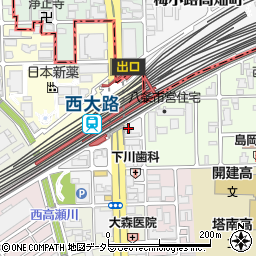 京都府京都市南区唐橋西平垣町32周辺の地図
