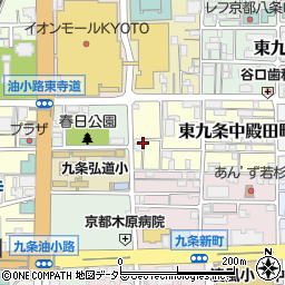京都府京都市南区東九条中殿田町周辺の地図