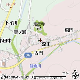 兵庫県川辺郡猪名川町鎌倉古門周辺の地図
