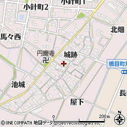 愛知県岡崎市小針町城跡周辺の地図