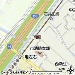愛知県知多市新知寄割周辺の地図