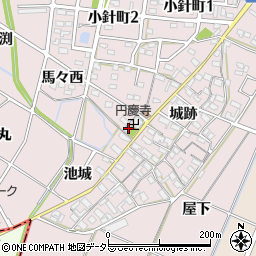 愛知県岡崎市小針町城跡76周辺の地図