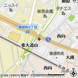 愛知県安城市東栄町東大道山周辺の地図