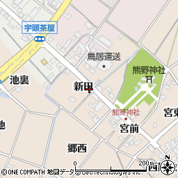 愛知県安城市尾崎町新田周辺の地図