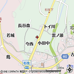 兵庫県猪名川町（川辺郡）杉生（今西）周辺の地図