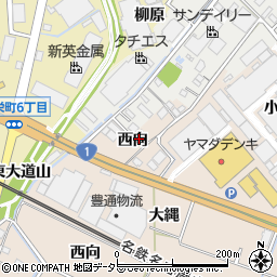 愛知県安城市尾崎町西向周辺の地図