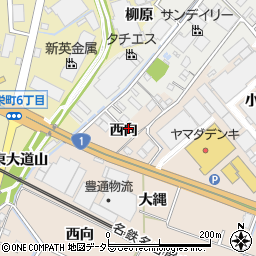 愛知県安城市尾崎町（西向）周辺の地図