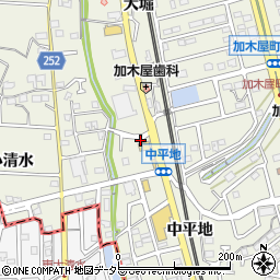愛知県東海市加木屋町中平地34周辺の地図
