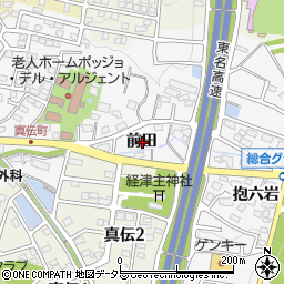 愛知県岡崎市真伝町前田周辺の地図