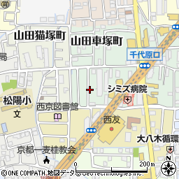 京都府京都市西京区山田中吉見町周辺の地図